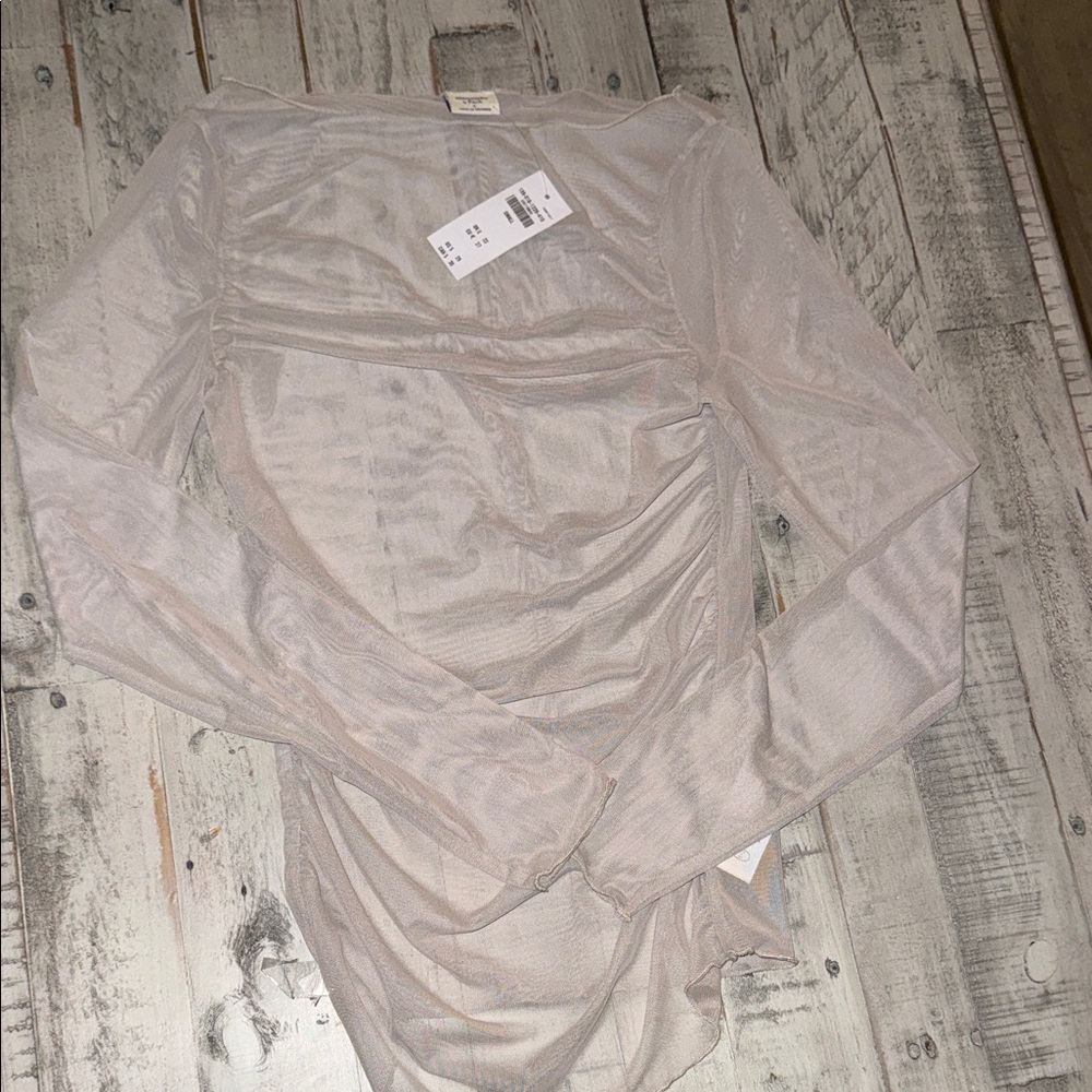 Abercrombie & Fitch Sheer Beige Top